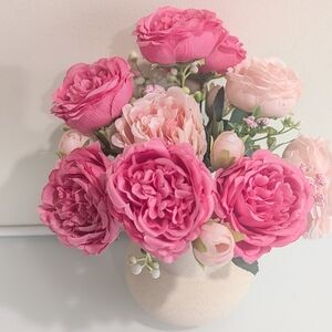 Silk Fake  Faux Peonies Bouquet  -2 PCS